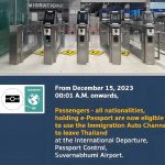 12月15日起泰國機場開放自助通道通關出境