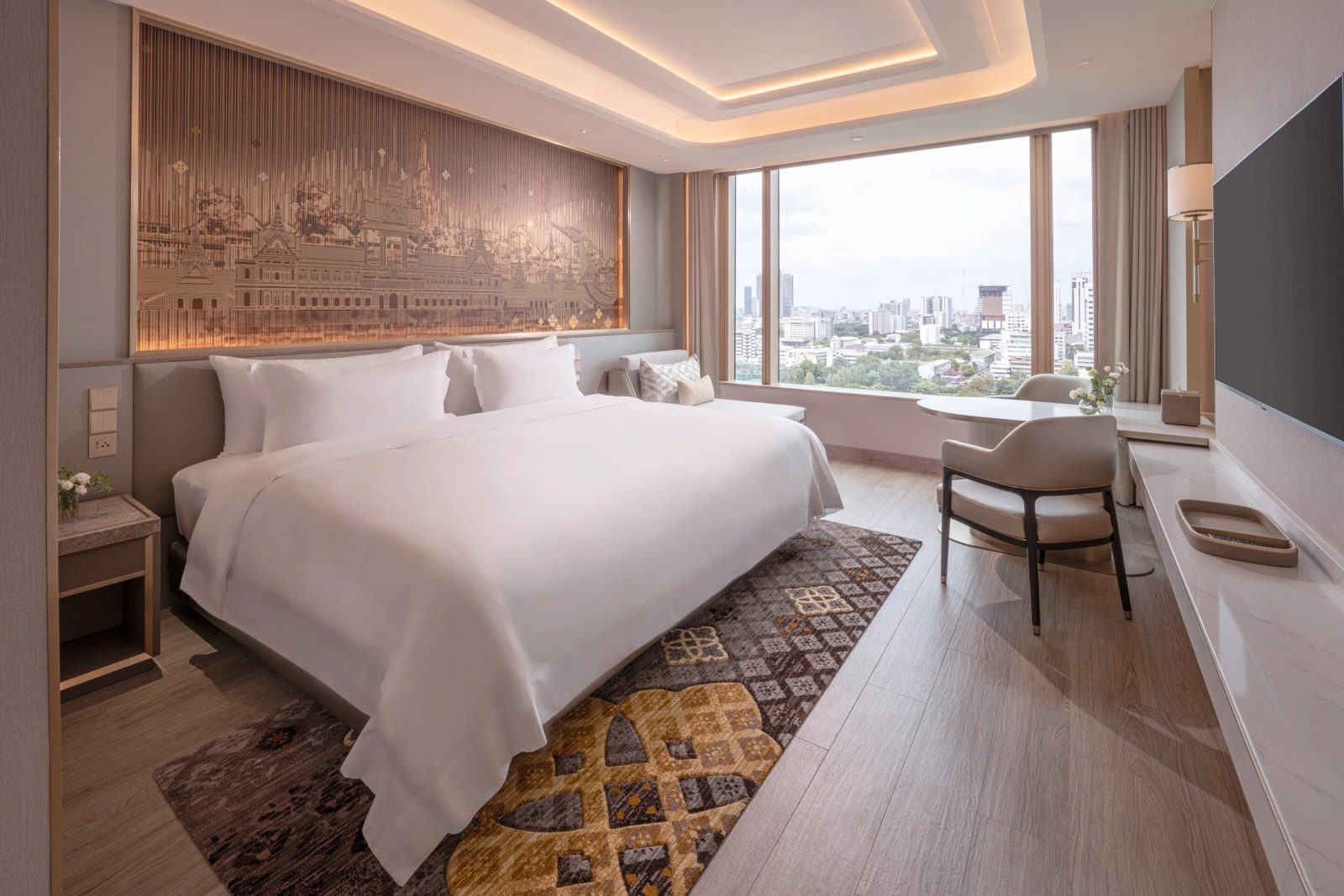Prestige Signature Connecting 大床客房與城景（圖：Grande Centre Point Prestige Bangkok／官網）