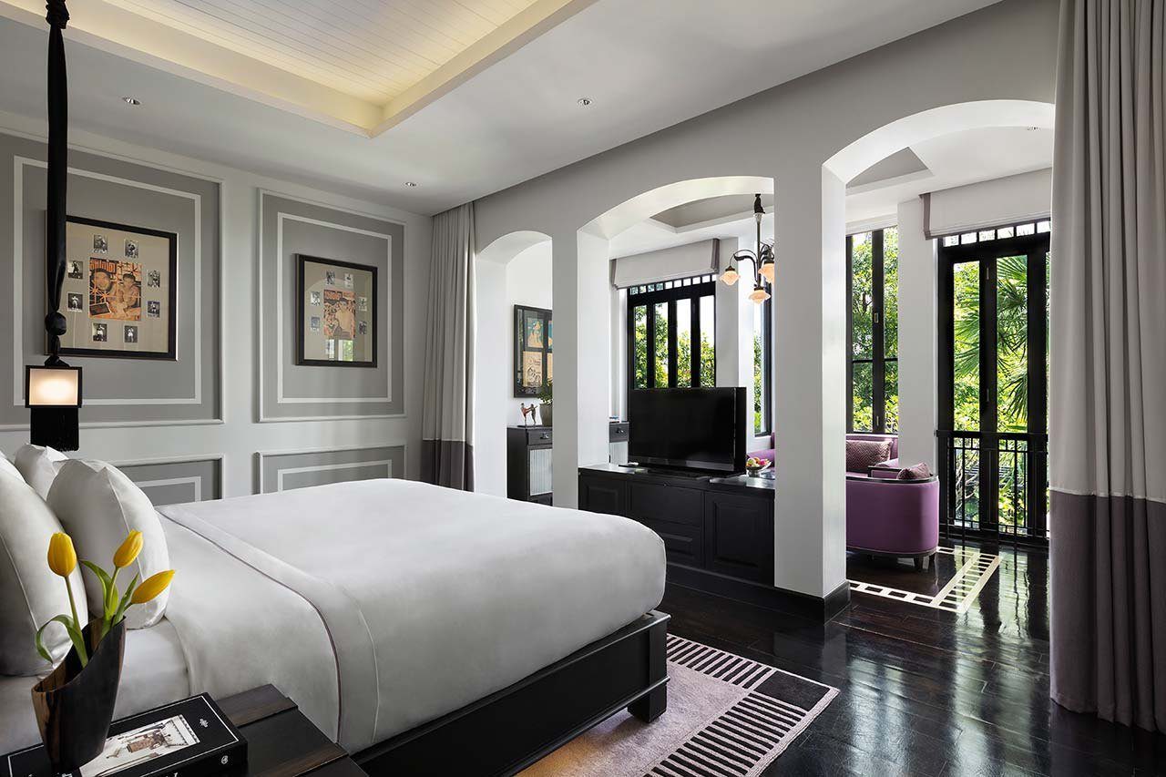 曼谷 The Siam 酒店，Garden View Suite 臥室